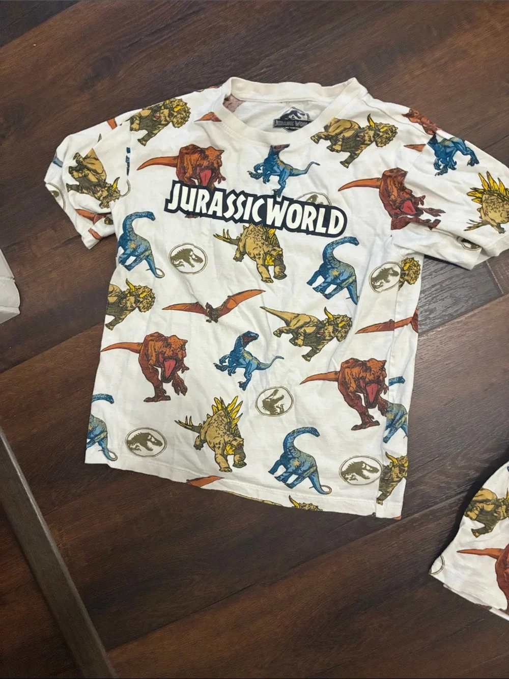 Jurassic World 2 Piece Dinosaur Shirt & Shorts Set Sz 10-12 100% Cotton